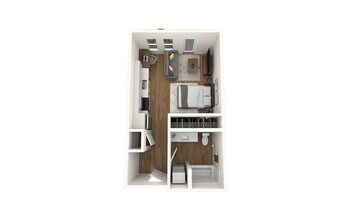Studio A, B, D 504 floor plan